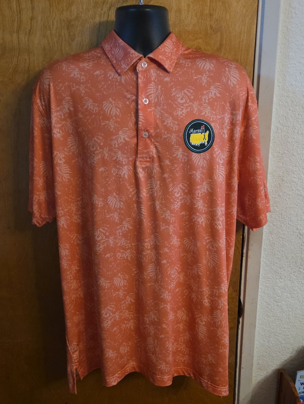 Dunning Polo Golf Masters Shirt Mens Performance CoolMax Coral Size XL